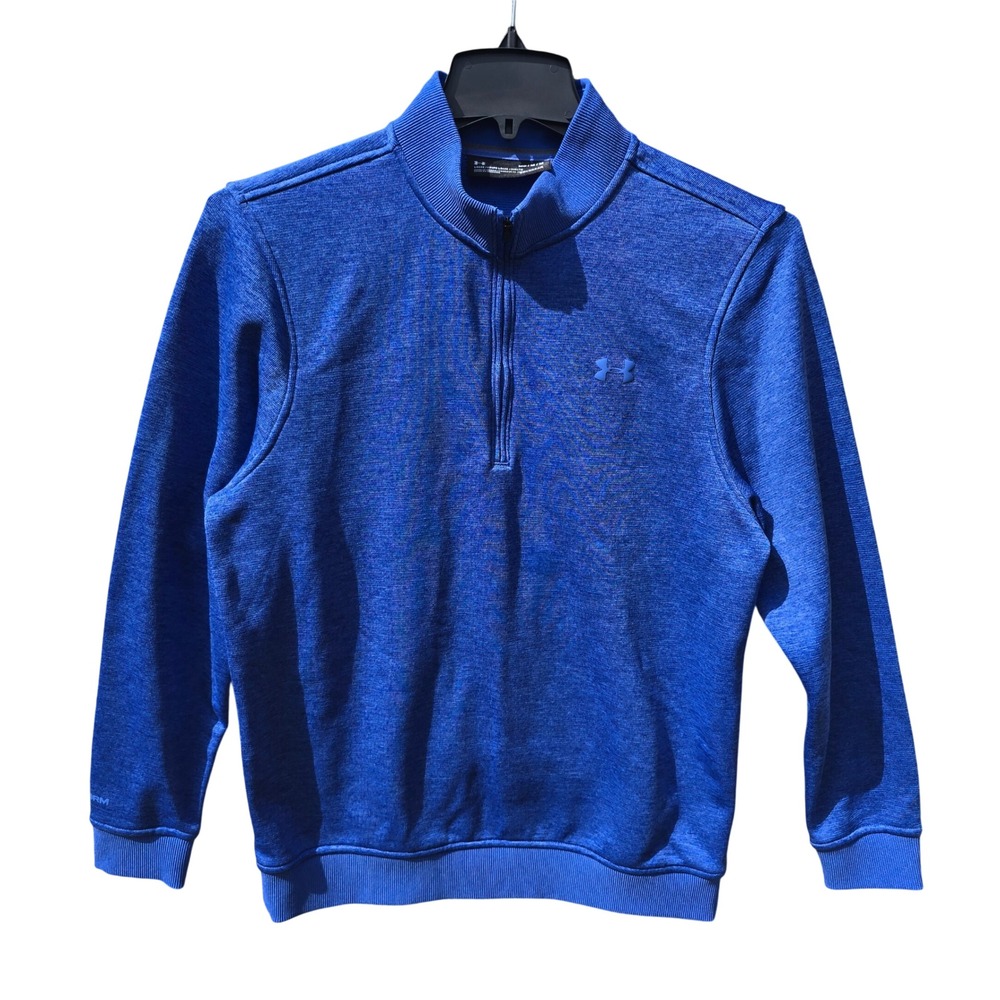 Under Armour ColdGear Mens Medium Royal Blue Heather Quarter Zip Pullover
